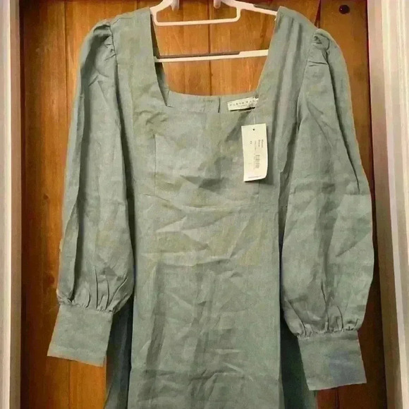 Harshman Women’s Bloom Dress in Olive Green  Linen XS - Picture 3 of 8